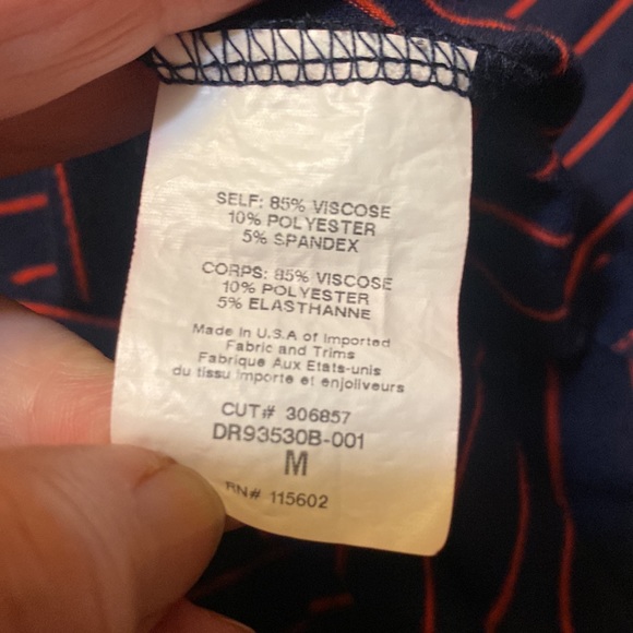 LUSH Swing Stretch Dress, Navy w Red Stripe, Medium - Picture 5 of 7